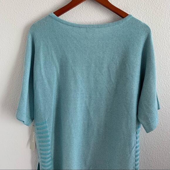 NWT Chico's Shimmer Side Rib Detail Linen Blend Pull On Sweater Top Chicos 1 - M - Picture 10 of 12